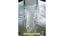 Unik Style Necklaces Beads White Layered
